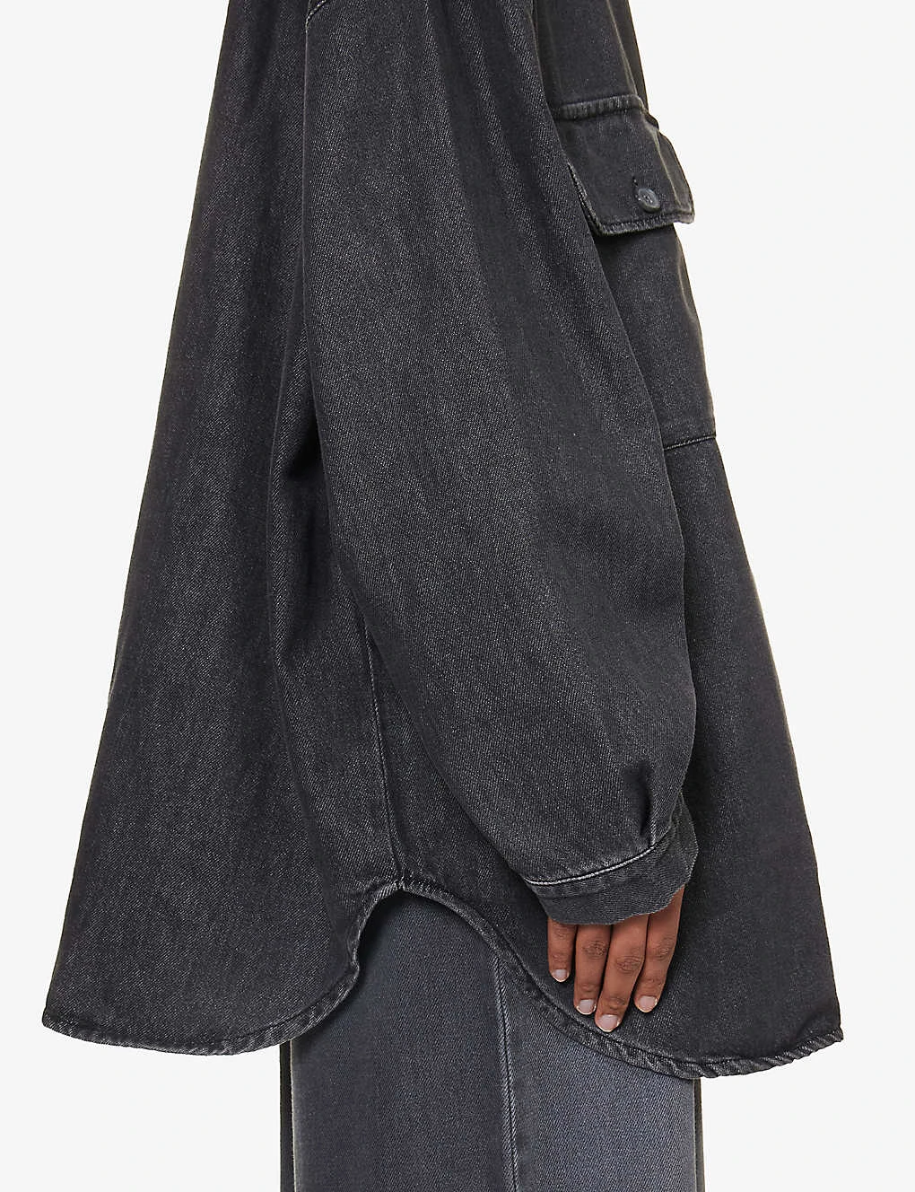Dallas Oversized Faded-wash Denim Shirt 5 Dallas Oversized Faded-wash Denim Shirt - Image 5