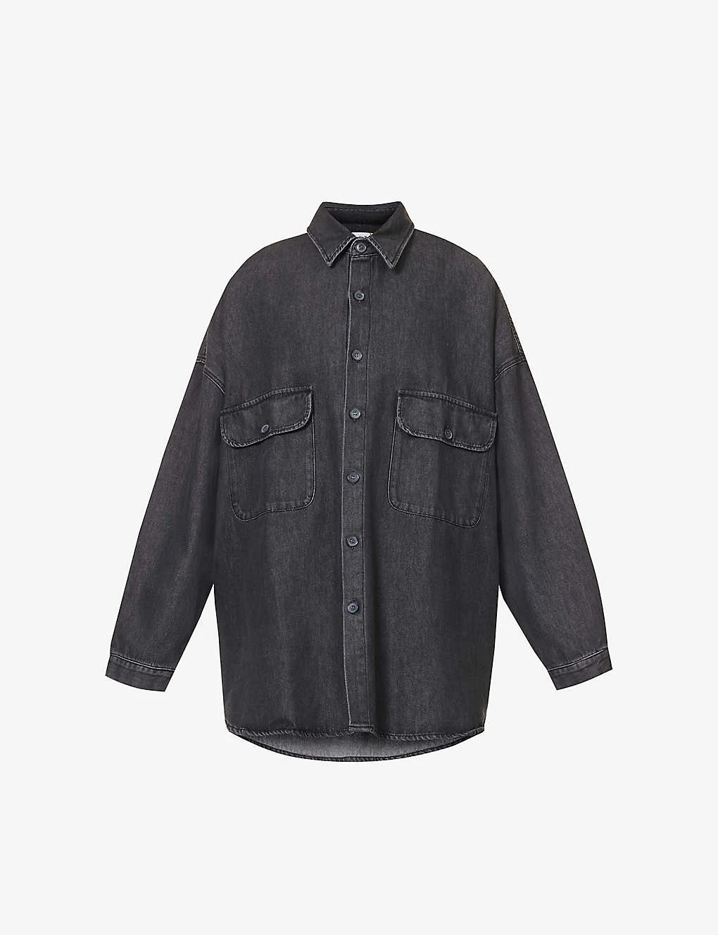 Dallas Oversized Faded-wash Denim Shirt 1 Dallas Oversized Faded-wash Denim Shirt