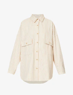 Dallas Oversized Striped Cotton-denim Shirt