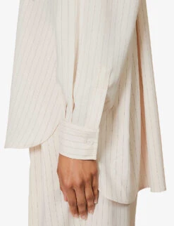 Georgia Oversized Striped Shirt 9 Georgia Oversized Striped Shirt -Whistles Closet Shop R04186465 BEIGEPINSTRIPE ALT04