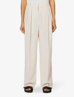 Fs Trou Tansy Pleat 7 Fs Trou Tansy Pleat -Whistles Closet Shop R04186468 BEIGEPINSTRIPE ALT02