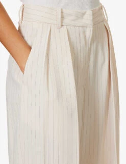 Fs Trou Tansy Pleat 9 Fs Trou Tansy Pleat -Whistles Closet Shop R04186468 BEIGEPINSTRIPE ALT04