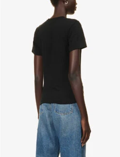 Comme Des Garçons Play Heart-appliqué Regular-fit Cotton-jersey T-shirt 8 Comme Des Garçons Play Heart-appliqué Regular-fit Cotton-jersey T-shirt -Whistles Closet Shop R04186989 BLACK ALT03