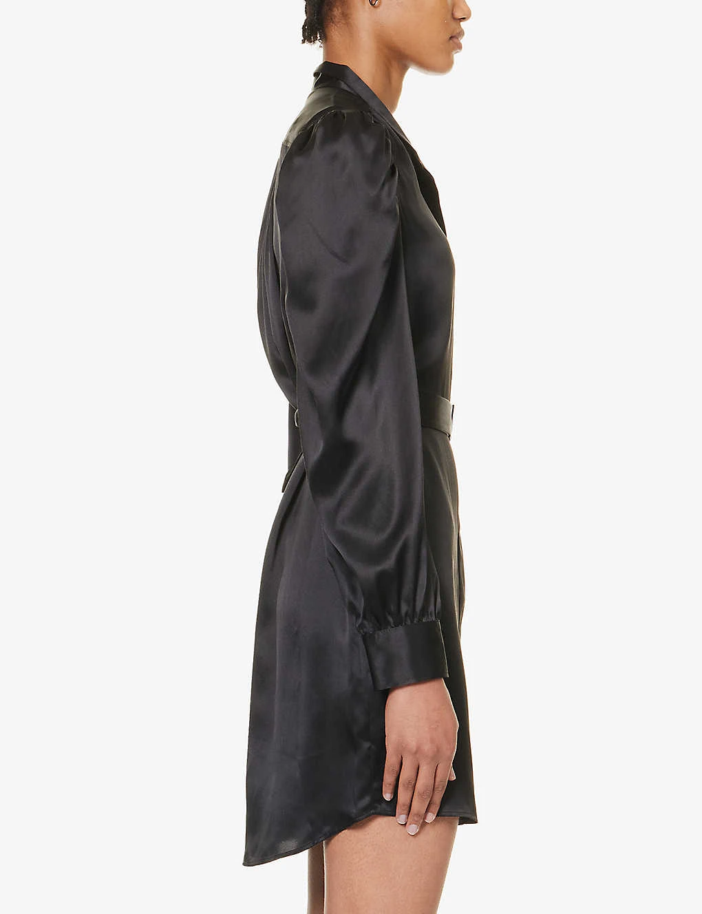 FRAME Gillian Gathered-trims Silk Mini Dress 3 FRAME Gillian Gathered-trims Silk Mini Dress - Image 3