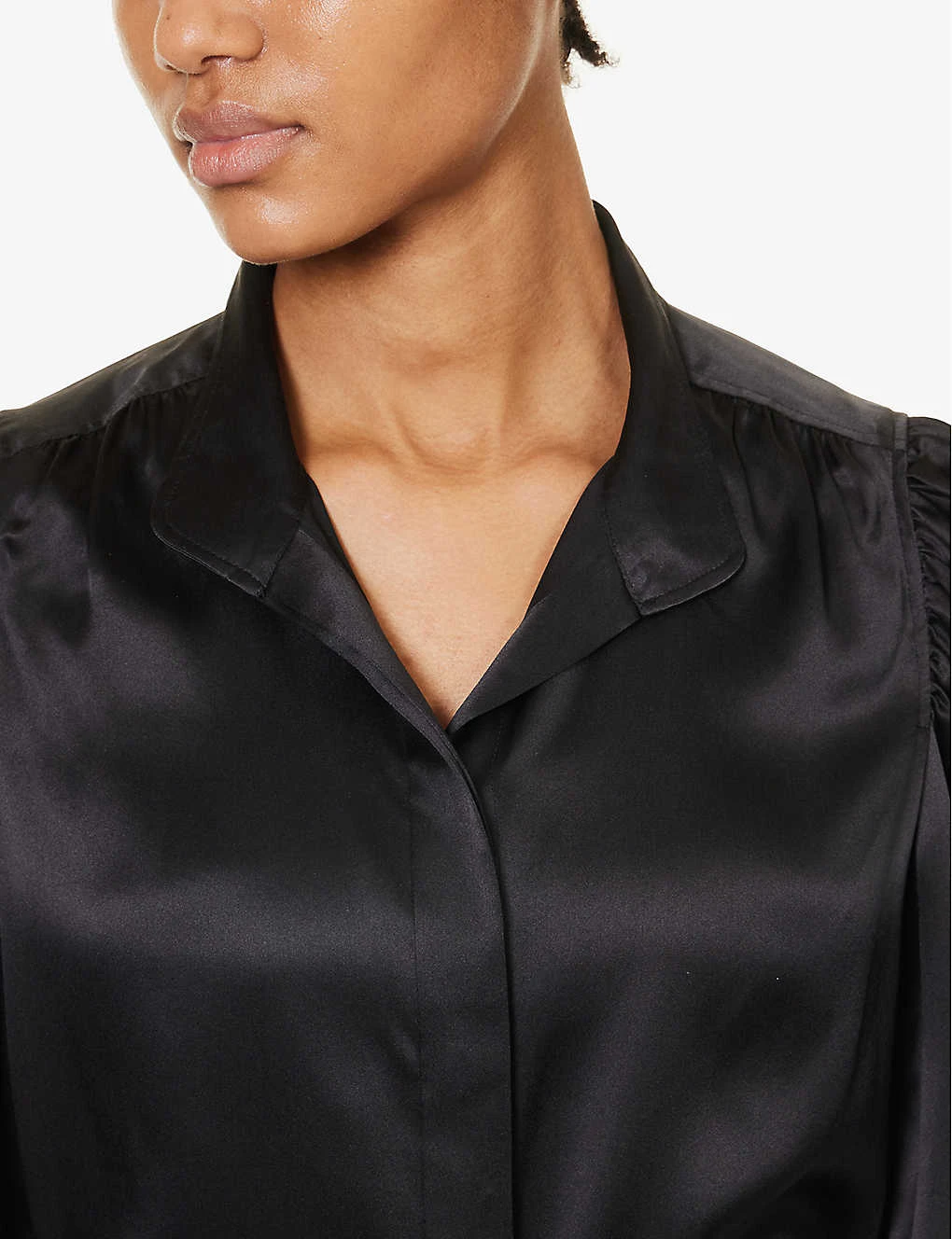 FRAME Gillian Gathered-trims Silk Mini Dress 5 FRAME Gillian Gathered-trims Silk Mini Dress - Image 5