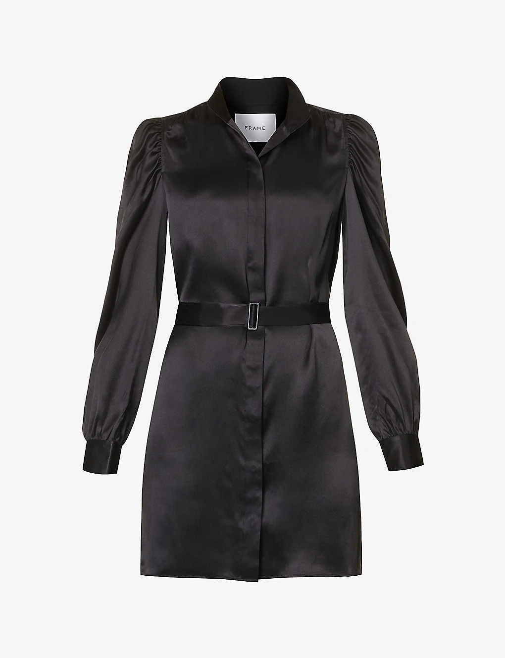 FRAME Gillian Gathered-trims Silk Mini Dress 1 FRAME Gillian Gathered-trims Silk Mini Dress