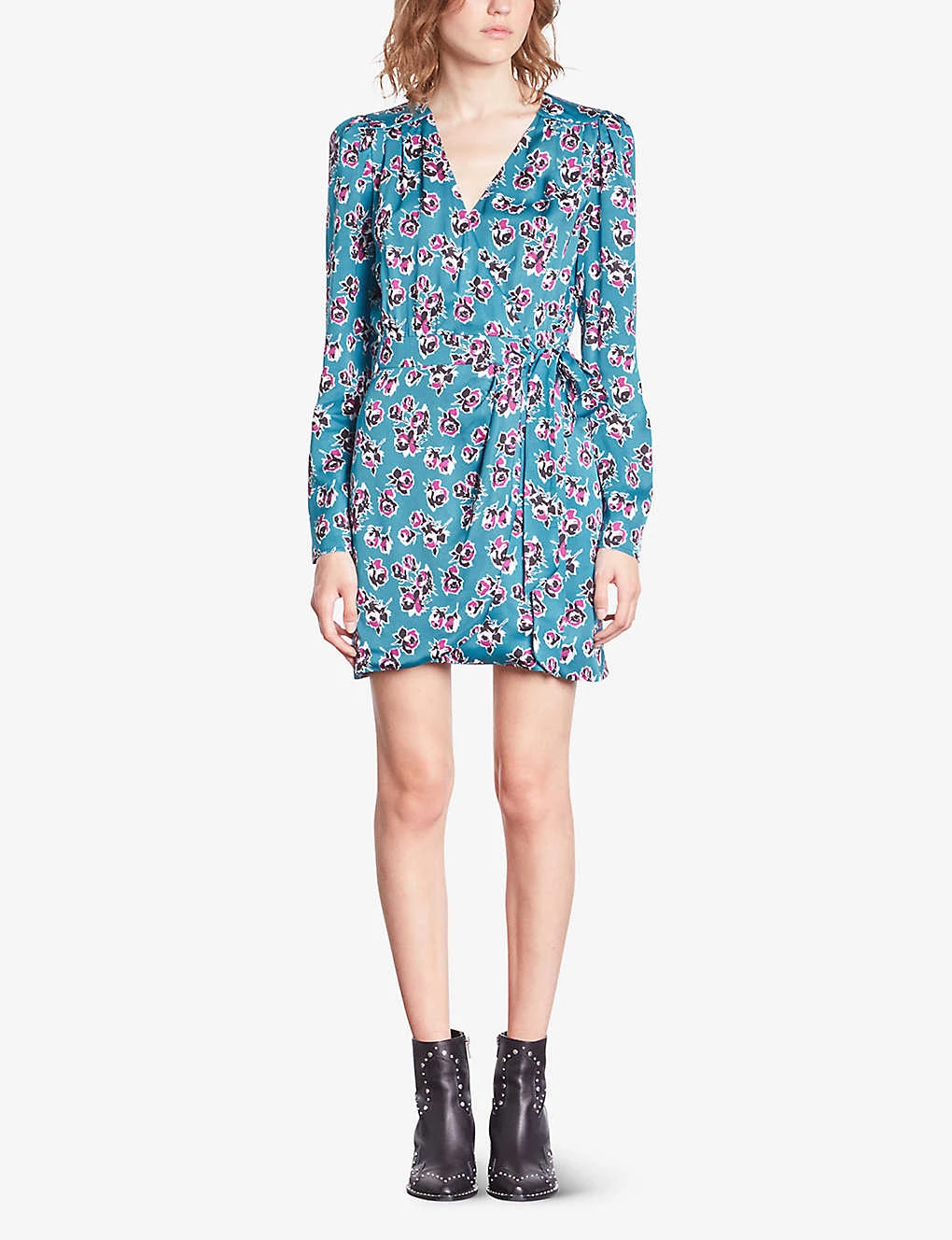 THE KOOPLES Floral-print Wrap Woven Mini Dress 2 THE KOOPLES Floral-print Wrap Woven Mini Dress - Image 2