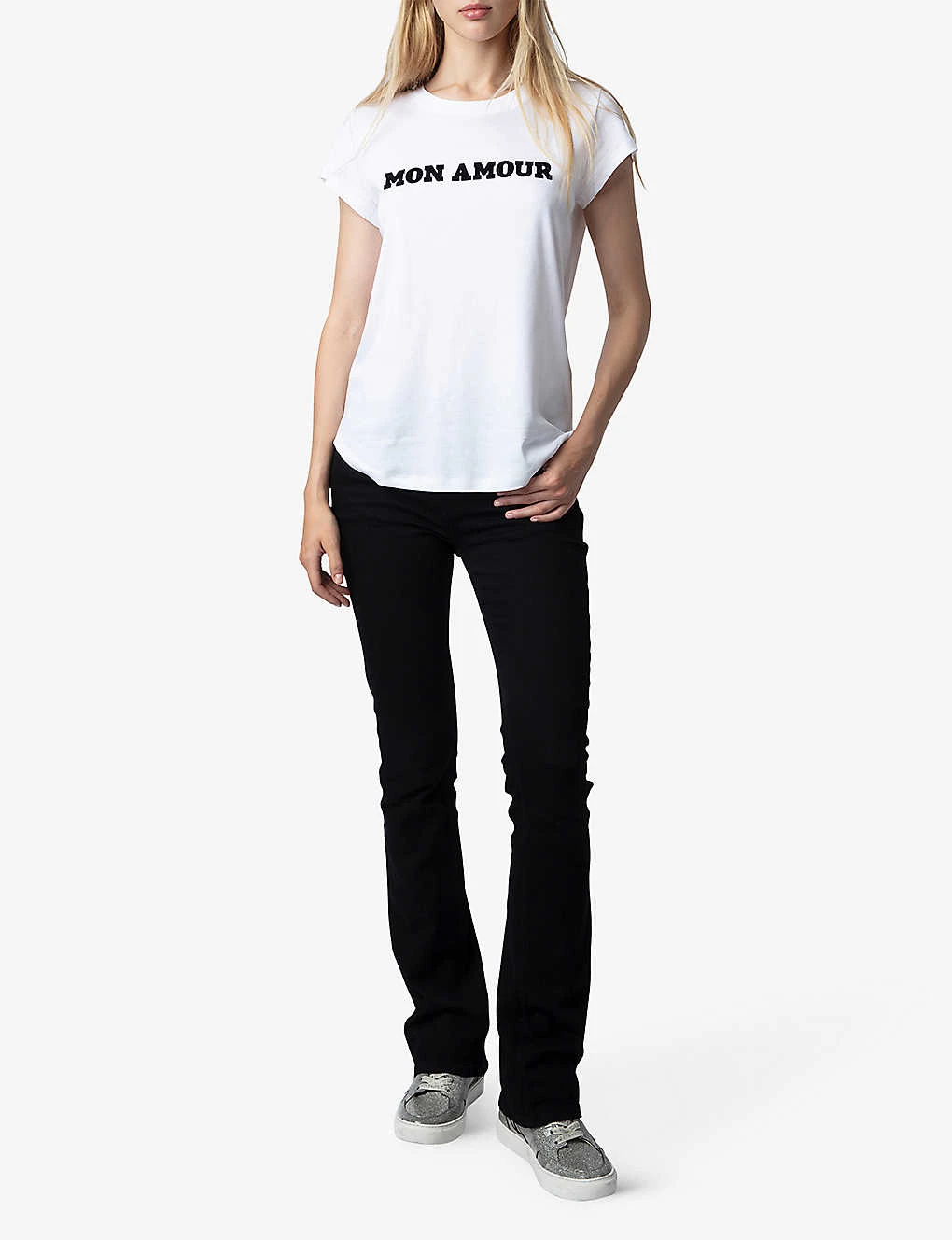 Zadig & Voltaire Woop Slogan-print Short-sleeved Organic-cotton T-shirt 2 Zadig & Voltaire Woop Slogan-print Short-sleeved Organic-cotton T-shirt - Image 2