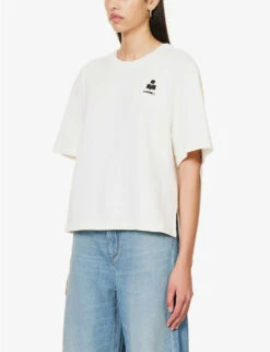 Isabel Marant Etoile Mona Logo-print Cotton-blend Sweatshirt 7 Isabel Marant Etoile Mona Logo-print Cotton-blend Sweatshirt -Whistles Closet Shop R04188802 WHITE ALT02