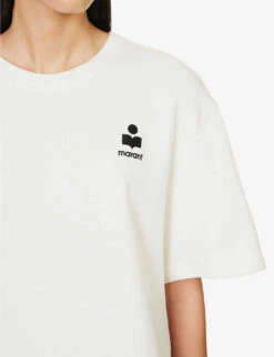 Isabel Marant Etoile Mona Logo-print Cotton-blend Sweatshirt 9 Isabel Marant Etoile Mona Logo-print Cotton-blend Sweatshirt -Whistles Closet Shop R04188802 WHITE ALT04