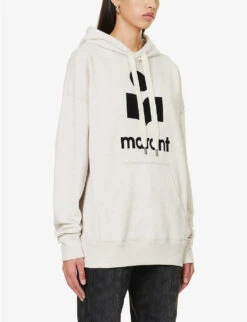 Isabel Marant Etoile Mansel Logo-print Recycled Cotton-blend Hoody 7 Isabel Marant Etoile Mansel Logo-print Recycled Cotton-blend Hoody -Whistles Closet Shop R04188832 ECRU ALT02
