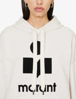 Isabel Marant Etoile Mansel Logo-print Recycled Cotton-blend Hoody 9 Isabel Marant Etoile Mansel Logo-print Recycled Cotton-blend Hoody -Whistles Closet Shop R04188832 ECRU ALT04