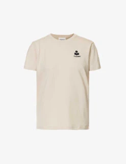 Isabel Marant Etoile Aby Logo-embroidered Cotton-jersey T-shirt