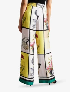 Ted Baker Embelae Floral-print Wide-leg Mid-rise Woven Trousers 5 Ted Baker Embelae Floral-print Wide-leg Mid-rise Woven Trousers -Whistles Closet Shop R04189300 WHITE ALT02