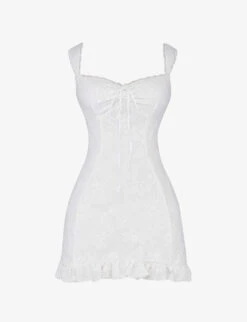 Odessa Floral-embroidered Cotton-blend Mini Dress