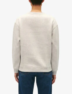 CLAUDIE PIERLOT Toy Logo-embroidered Long-sleeve Cotton-jersey Sweatshirt -Whistles Closet Shop R04189975 NOIRGRIS ALT03
