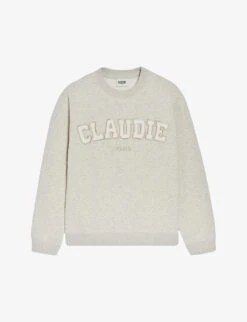 CLAUDIE PIERLOT Toy Logo-embroidered Long-sleeve Cotton-jersey Sweatshirt