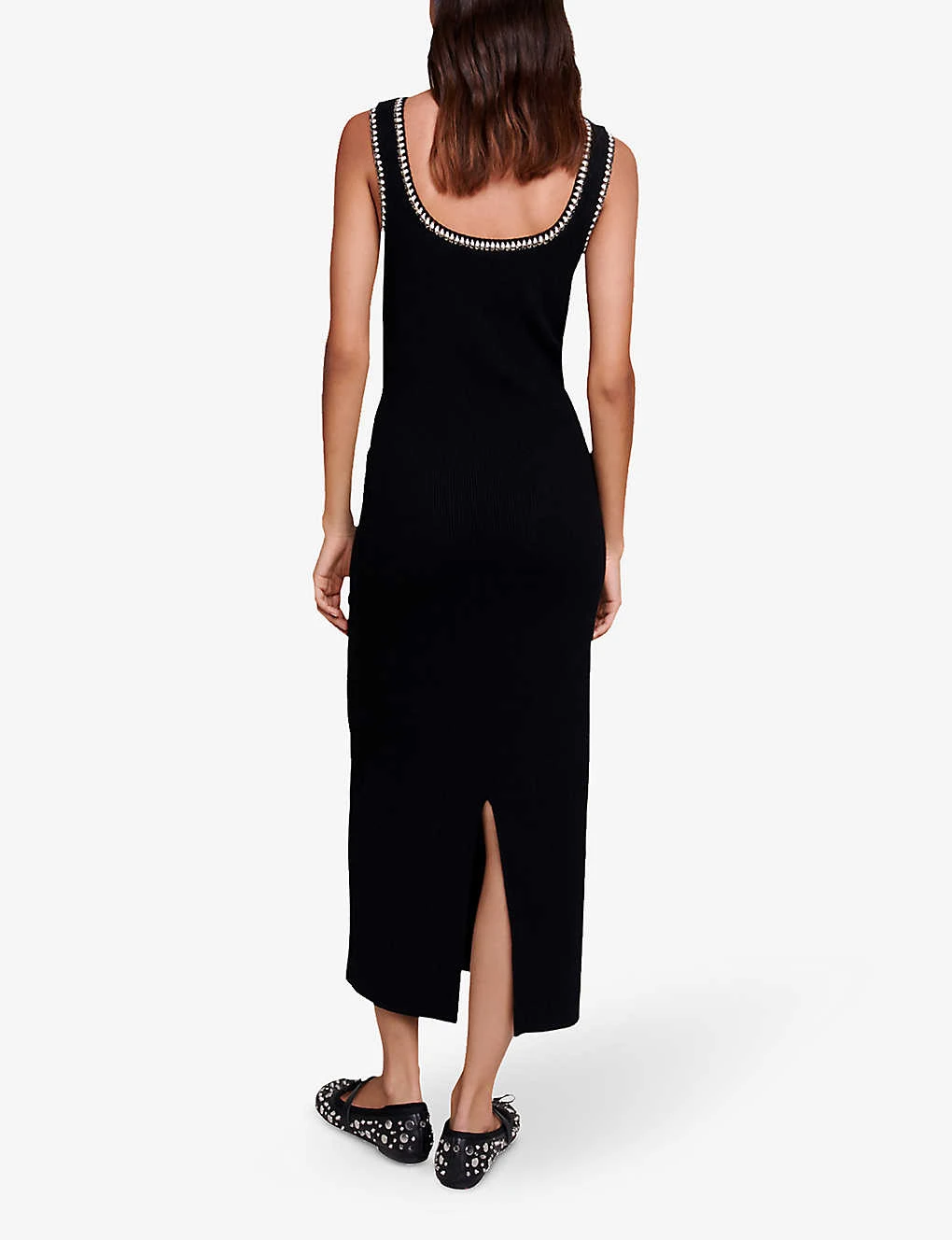 Maje Rimo Crochet-trim Knitted Maxi Dress 4 Maje Rimo Crochet-trim Knitted Maxi Dress - Image 4