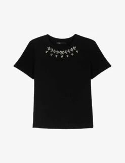 Maje Toukana Crystal-embellished Cotton T-shirt