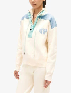 CLAUDIE PIERLOT Minimum Logo-embroidered Knitted Sweatshirt 7 CLAUDIE PIERLOT Minimum Logo-embroidered Knitted Sweatshirt -Whistles Closet Shop R04190090 NATURELS ALT02