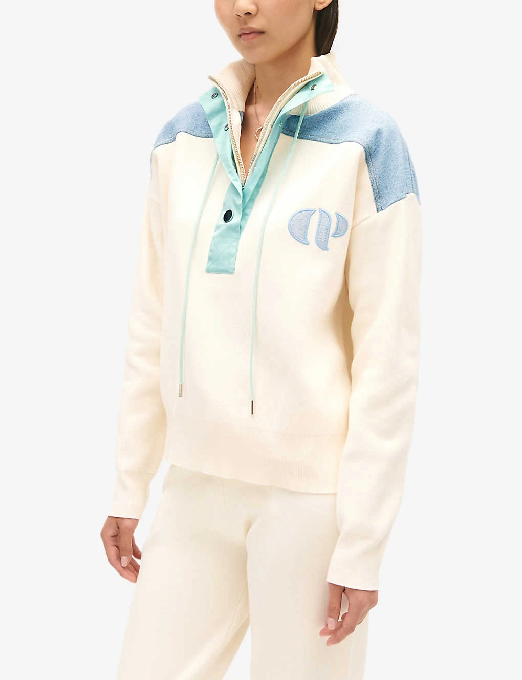 CLAUDIE PIERLOT Minimum Logo-embroidered Knitted Sweatshirt 3 CLAUDIE PIERLOT Minimum Logo-embroidered Knitted Sweatshirt - Image 3