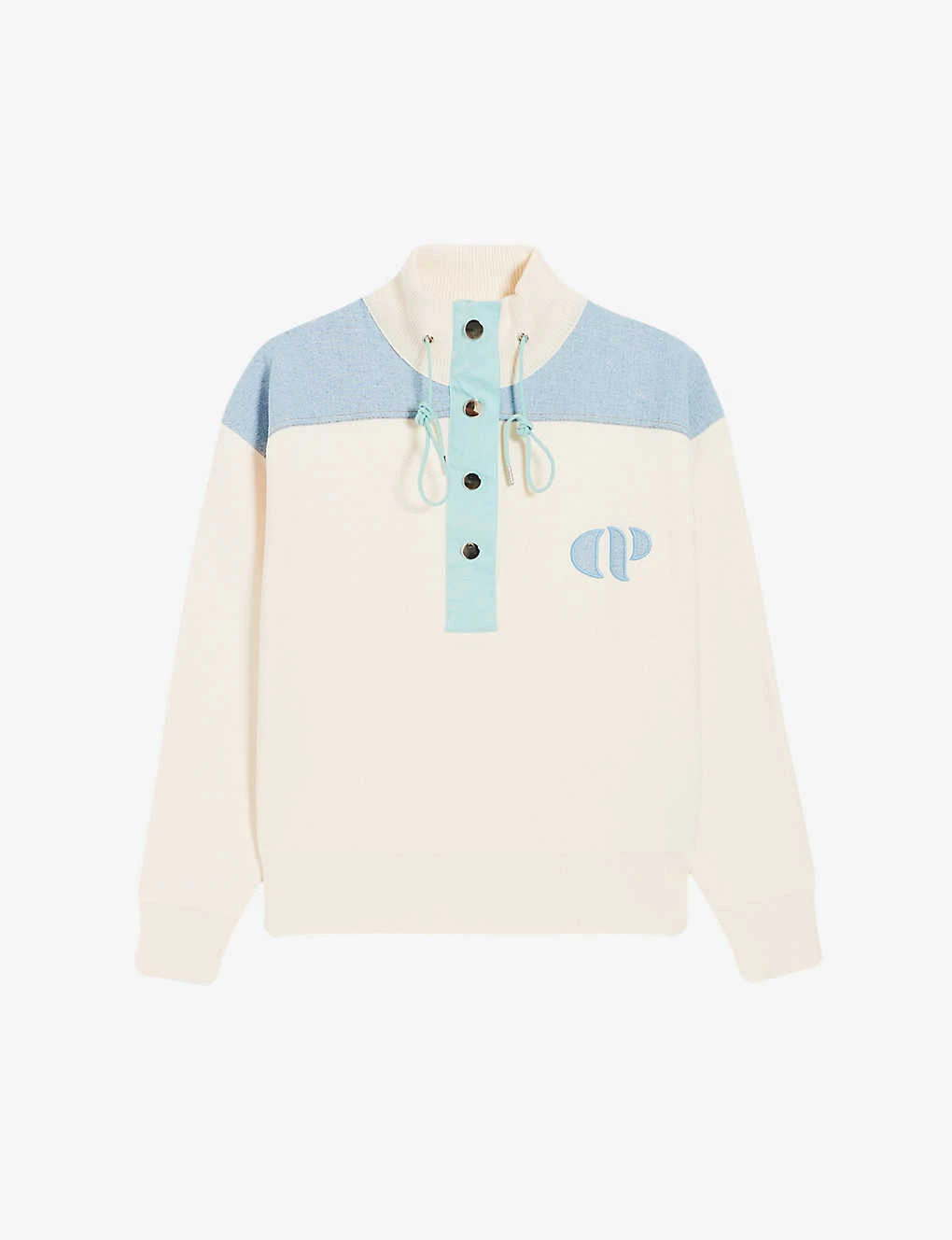 CLAUDIE PIERLOT Minimum Logo-embroidered Knitted Sweatshirt 1 CLAUDIE PIERLOT Minimum Logo-embroidered Knitted Sweatshirt