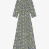 Maje Rilaura Floral-print Flared-skirt Woven Midi Dress