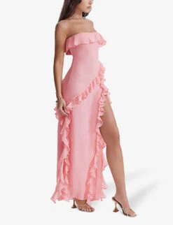 Sarina Ruffle-trimmed Woven Maxi Dress 7 Sarina Ruffle-trimmed Woven Maxi Dress -Whistles Closet Shop R04191094 APRICOT ALT02