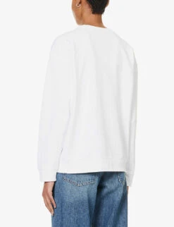 Levis Salinas Brand-embroidered Cotton Sweatshirt 8 Levis Salinas Brand-embroidered Cotton Sweatshirt -Whistles Closet Shop R04191376 CREWMINIBWHITSBR ALT03