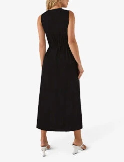 Zip-fastened Flared-skirt Woven Midi-dress 5 Zip-fastened Flared-skirt Woven Midi-dress -Whistles Closet Shop R04191966 BLACK ALT02
