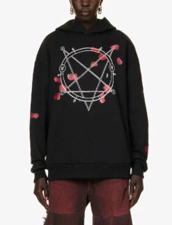 Charli Cohen X Diablo IV Graphic-print Relaxed-fit Organic-cotton Hoody 7 Charli Cohen X Diablo IV Graphic-print Relaxed-fit Organic-cotton Hoody -Whistles Closet Shop R04192232 BLACKRED ALT02