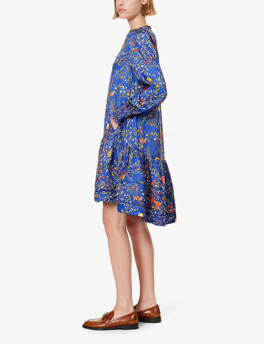 ME AND EM Floral-print Tiered-hem Woven Midi Dress 2 ME AND EM Floral-print Tiered-hem Woven Midi Dress - Image 2