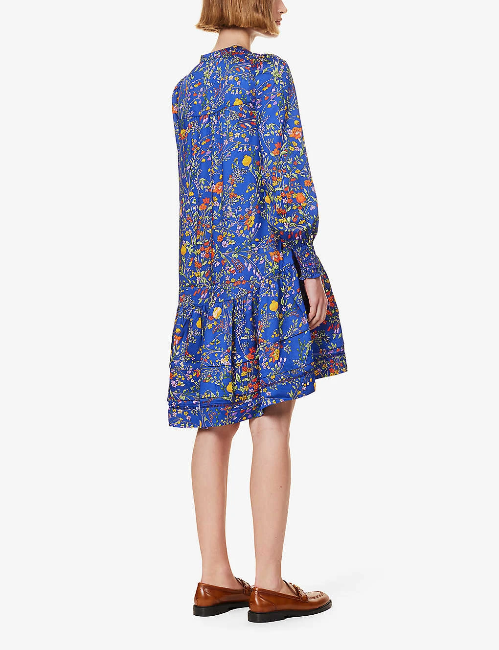 ME AND EM Floral-print Tiered-hem Woven Midi Dress 4 ME AND EM Floral-print Tiered-hem Woven Midi Dress - Image 4
