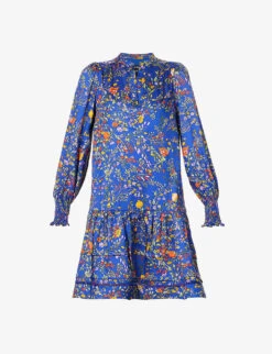 ME AND EM Floral-print Tiered-hem Woven Midi Dress