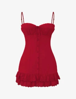 Luci Broderie Anglaise-embroidered Stretch Cotton-blend Mini Dress