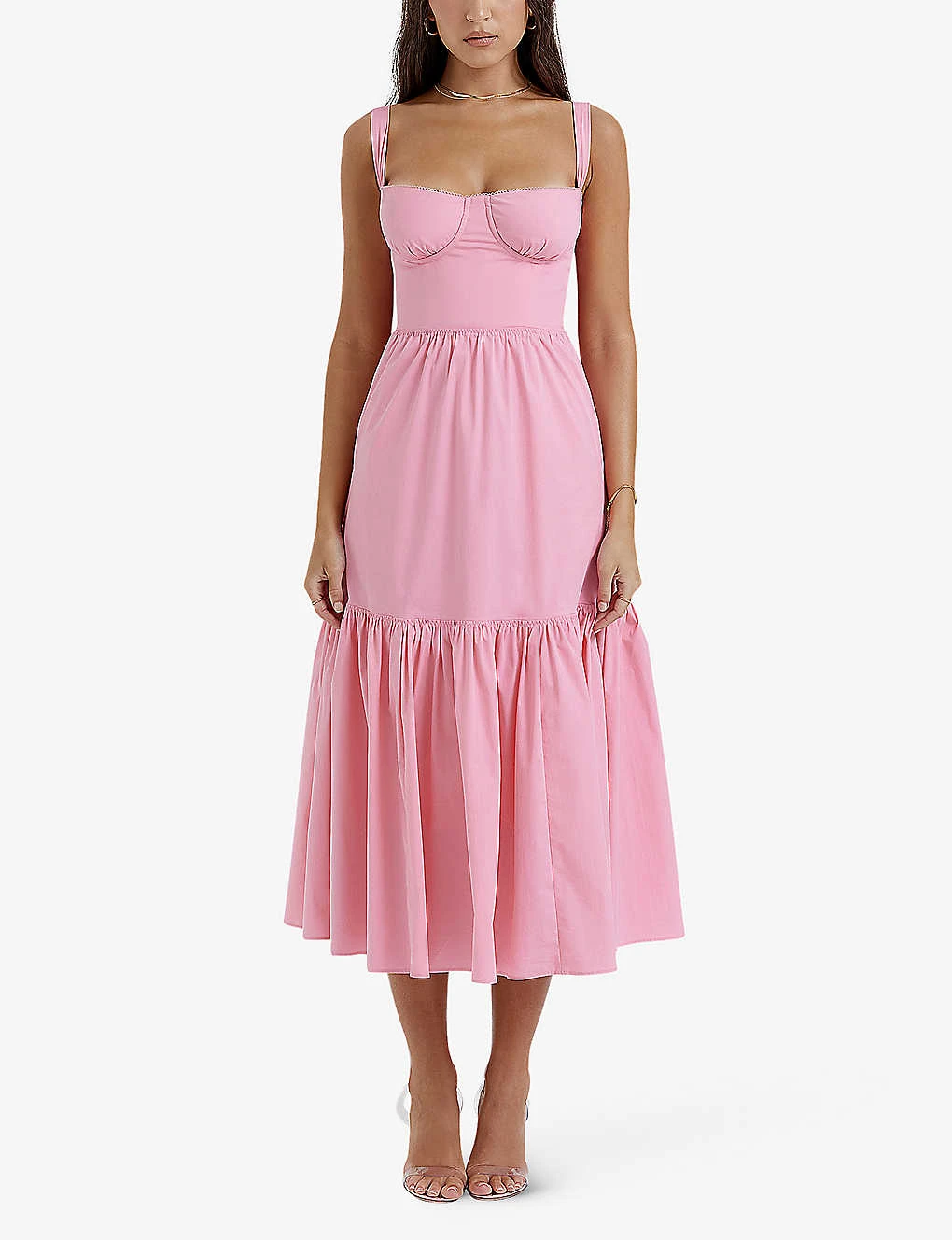 Elia Sweetheart-neck Tiered-skirt Stretch-cotton Midi Dress 2 Elia Sweetheart-neck Tiered-skirt Stretch-cotton Midi Dress - Image 2