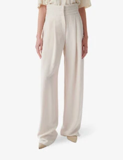 IRO Jeon Pleated Wide-leg Mid-rise Wool-blend Trousers 6 IRO Jeon Pleated Wide-leg Mid-rise Wool-blend Trousers -Whistles Closet Shop R04196510 ECR01 ALT02