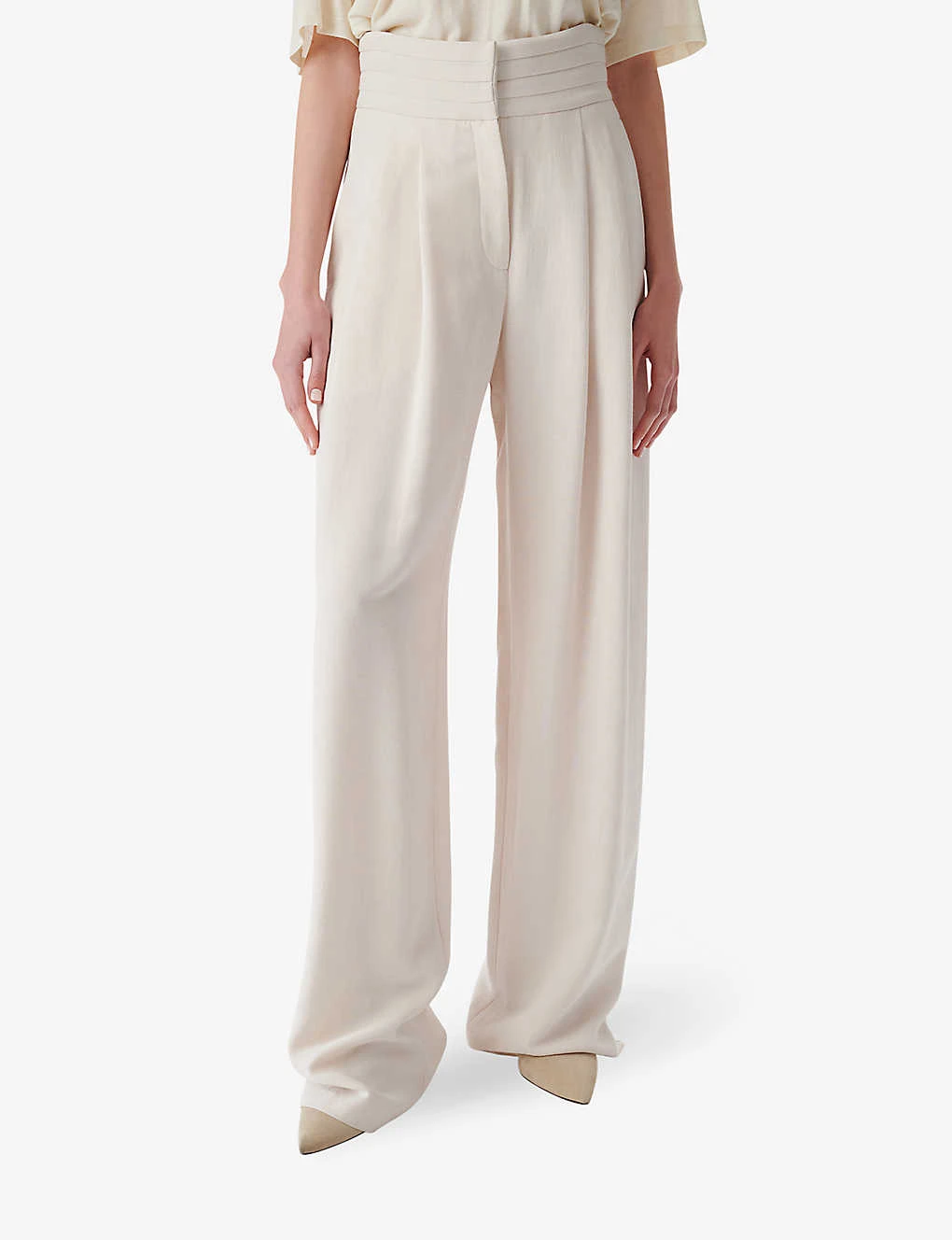 IRO Jeon Pleated Wide-leg Mid-rise Wool-blend Trousers 3 IRO Jeon Pleated Wide-leg Mid-rise Wool-blend Trousers - Image 3
