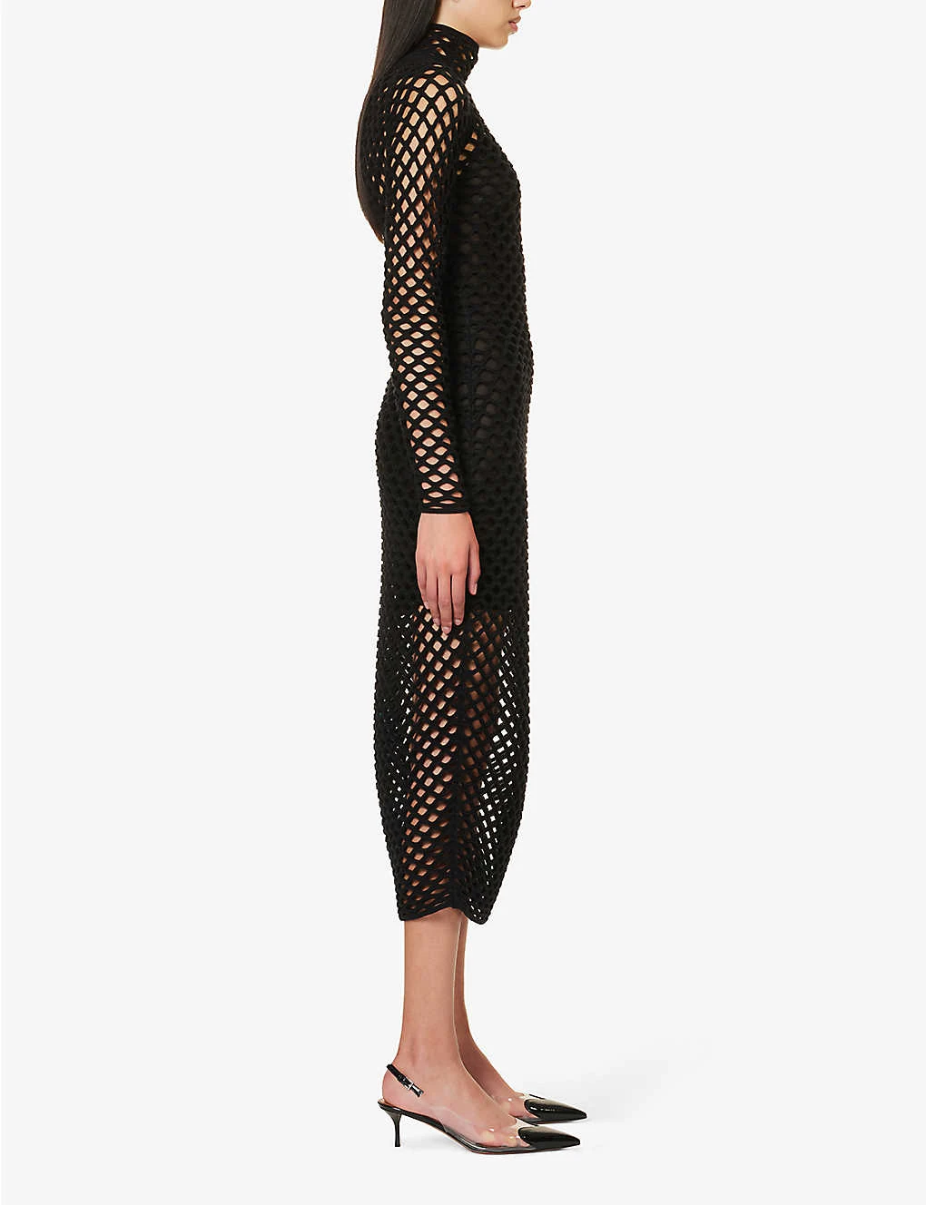 ALAIA High-neck Metallic Knitted Maxi Dress 3 ALAIA High-neck Metallic Knitted Maxi Dress - Image 3