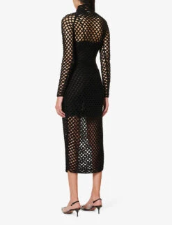 ALAIA High-neck Metallic Knitted Maxi Dress 8 ALAIA High-neck Metallic Knitted Maxi Dress -Whistles Closet Shop R04196676 NOIRALAIA ALT03