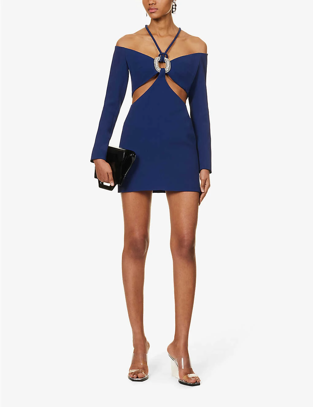 Cut-out Halterneck Stretch-woven Mini Dress 2 Cut-out Halterneck Stretch-woven Mini Dress - Image 2