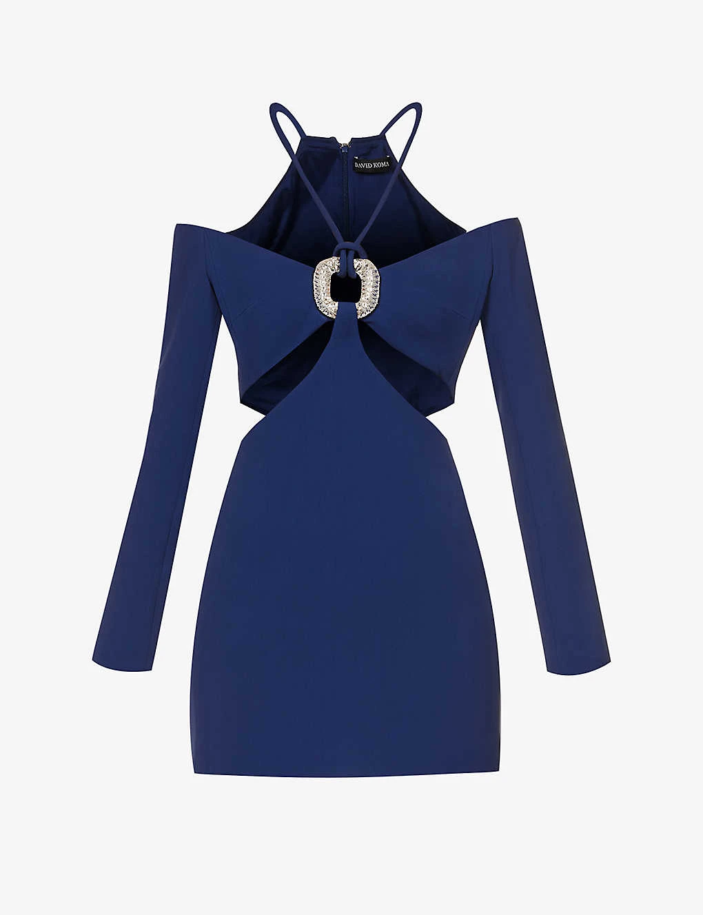 Cut-out Halterneck Stretch-woven Mini Dress 1 Cut-out Halterneck Stretch-woven Mini Dress