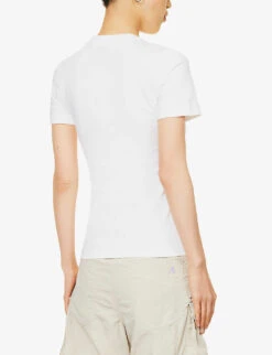 Daily Paper Emefa Brand-embroidered Stretch-cotton T-shirt -Whistles Closet Shop R04200791 WHITE ALT03