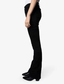 Zadig & Voltaire Eclipse Flared-leg Mid-rise Stretch Organic-cotton Jeans 7 Zadig & Voltaire Eclipse Flared-leg Mid-rise Stretch Organic-cotton Jeans -Whistles Closet Shop R04201838 NOIR ALT02