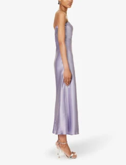 Joana Strapless Silk Midi Dress -Whistles Closet Shop R04203303 AURA ALT02