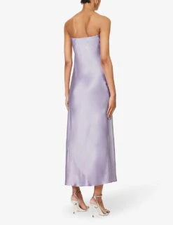 Joana Strapless Silk Midi Dress -Whistles Closet Shop R04203303 AURA ALT03
