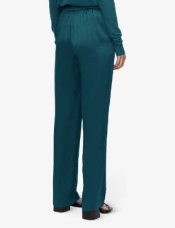 Joseph Tova Straight Leg Mid-rise Silk-satin Trousers 7 Joseph Tova Straight Leg Mid-rise Silk-satin Trousers -Whistles Closet Shop R04203749 DARKTEAL ALT02