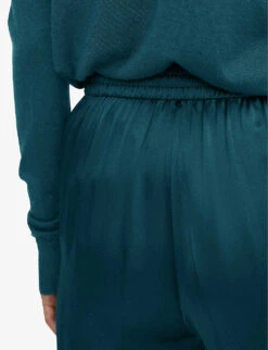 Joseph Tova Straight Leg Mid-rise Silk-satin Trousers 9 Joseph Tova Straight Leg Mid-rise Silk-satin Trousers -Whistles Closet Shop R04203749 DARKTEAL ALT04