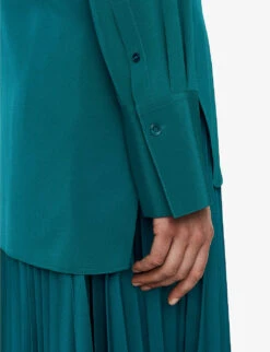 Joseph Bold Relaxed-fit Silk-crepe Shirt 10 Joseph Bold Relaxed-fit Silk-crepe Shirt -Whistles Closet Shop R04203797 DARKTEAL ALT04