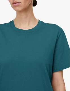 Joseph Round-neckline Cotton T-shirt -Whistles Closet Shop R04203833 DARKTEAL ALT04